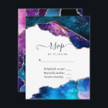 Cartão RSVP Galaxy Agate Bat Mitzvah<br><div class="desc">Galaxy faux glitter agate stone bat mitzvah rsvp cartão com tipografia elegante de escrita manual personalizável para suas especificidades de evento.</div>