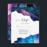 Cartão RSVP Galaxy Agate Bat Mitzvah<br><div class="desc">Galaxy faux glitter agate stone bat mitzvah rsvp cartão com tipografia elegante de escrita manual personalizável para suas especificidades de evento.</div>