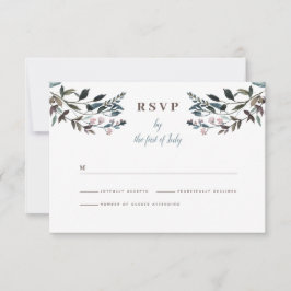 Cartão RSVP Garden Crest | White Floral Response Wedding