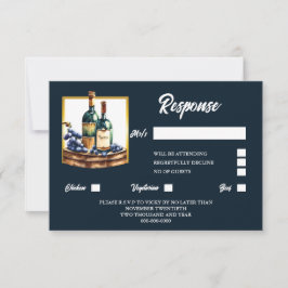 Cartão RSVP Garrafas de vinho uvas aquáticas vinhas vinhas