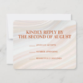 Cartão RSVP Geodo de Mármore Quente