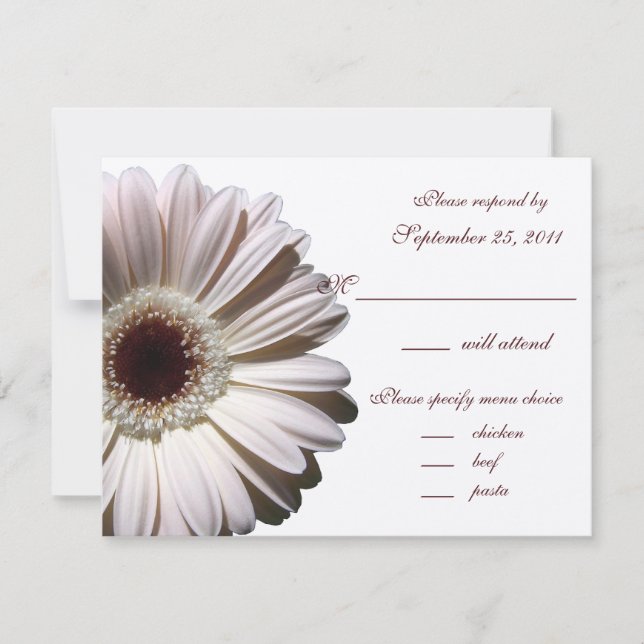 Cartão RSVP Gerbera Daisy Wedding/ Response (Frente)