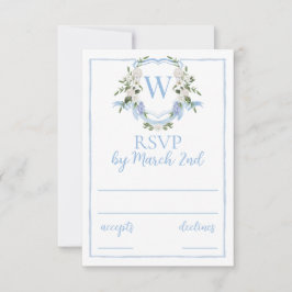 Cartão RSVP Ginger Jar Monograma Crest, Chinoiserie