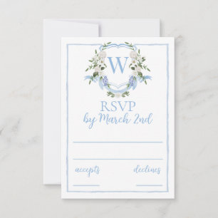 Cartão RSVP Ginger Jar Monograma Crest, Chinoiserie