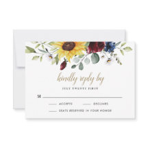 Girasóis Rosas Borgonha Azul Marinho Casamento Rús