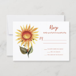 Cartão RSVP Girassol Floral Outono