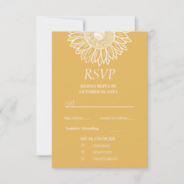 Cartão RSVP Girassol Moderno Jardim Floral