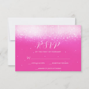 Cartão RSVP Glam Hot Pink Bat Mitzvah