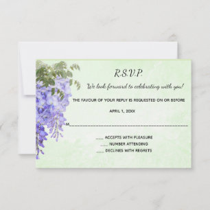 Cartão RSVP Glicínias Roxas Aquarela