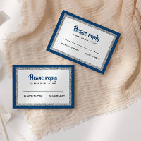 Glittery Bat Mitzvah Marinho Blue and Silver