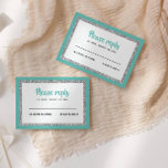 Cartão RSVP Glittery Bat Mitzvah, Tea e Prata<br><div class="desc">Esta placa de inserção de tendência apresenta letras em negrito na parte frontal com um aspecto em camadas em cintilação prateada e branca,  e uma parte traseira sólida colorida. Adicione seu texto usando o formulário modelo. Altere a fonte,  o layout e as cores usando o recurso Personalizar.</div>