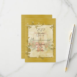 Cartão RSVP Gold Elegant Sparkly Frame 