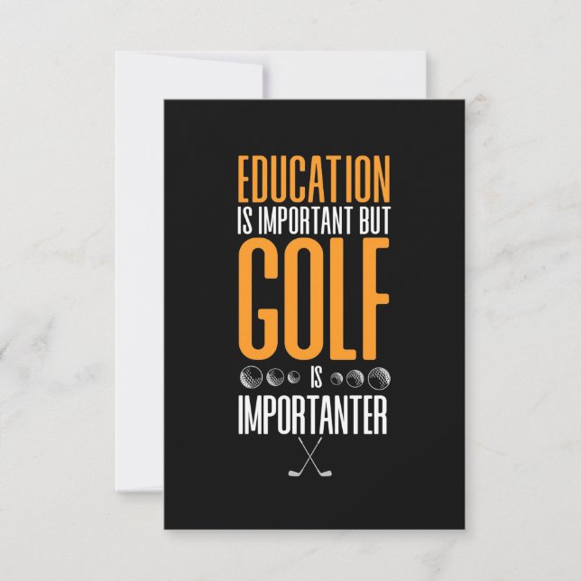 Cartão RSVP Golfe É Importante Do Que Educação (Frente)