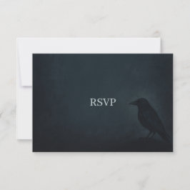 Cartão RSVP Gothic Raven Wedding