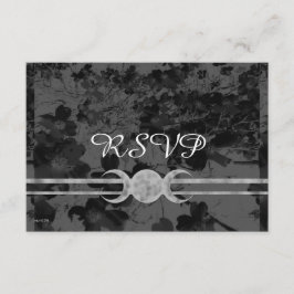 Cartão RSVP Gótica Tripla Lua Floral Manipulando Ste