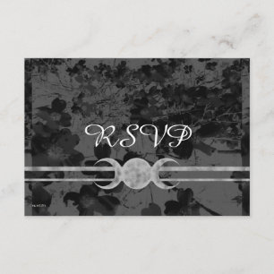 Cartão RSVP Gótica Tripla Lua Floral Manipulando Ste