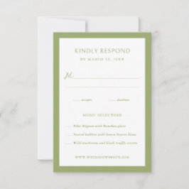 Cartão RSVP Green Frame Wedding 