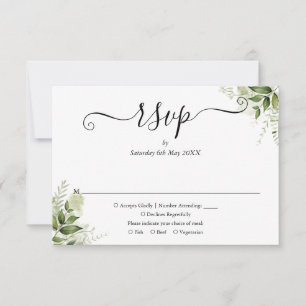 Cartão RSVP Greenery deixa Casamento Elegante