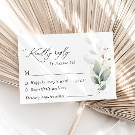 Cartão RSVP Greenery, Eucalyptus Sai, Casamento Botânico