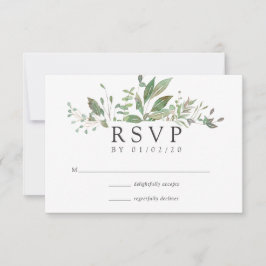 Cartão RSVP Greenery Geométrico Wedding
