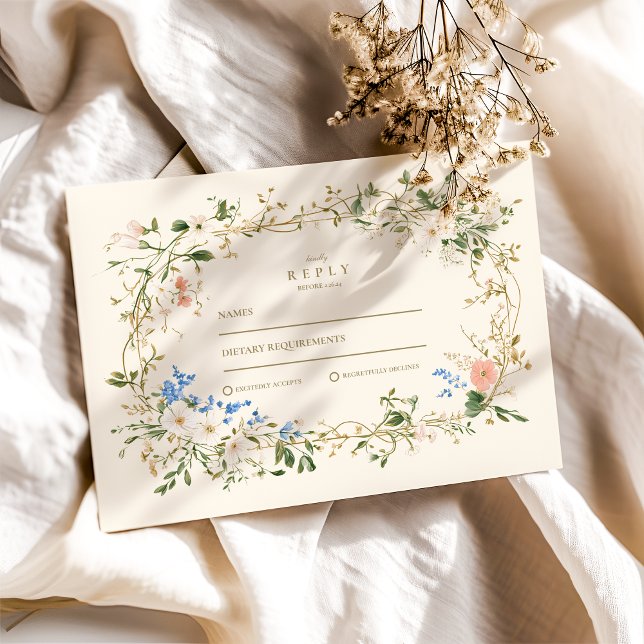 Cartão RSVP Greenery Woodland Fern Wedding (Criador carregado)