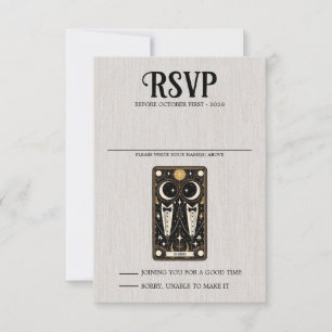 Cartão RSVP Grooms Wedding Tarot