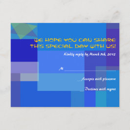 Cartão RSVP GUITAR BLUES Bar Musical Bat Mitzvah Reply Card