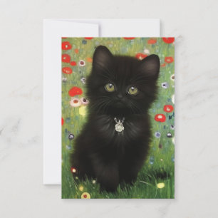 Cartão RSVP Gustav Klimt Kitten