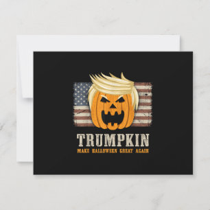 Cartão RSVP Halloween Trumpkin Vintage EUA Flag Engraçado