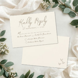 Cartão RSVP  Hand Drawn Vintage Whimsical Wedding