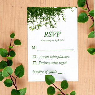 Cartão RSVP Hanging Ivy Greenery Wedding