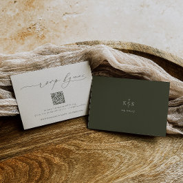 Cartão RSVP HARMONIA | Código QR de Casamento Minimalista Verd