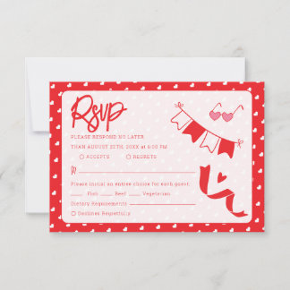 Cartão RSVP Hearts Happy Valentine’s Day Modern Love Pattern