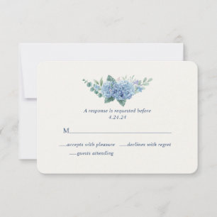 Cartão RSVP Hidrangia Floral Moderna