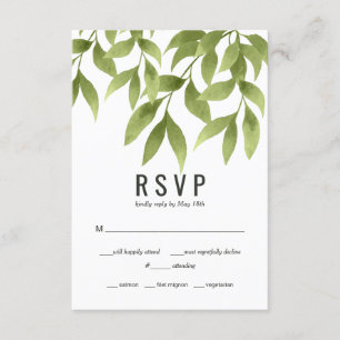 Cartão RSVP Hortaliças de sussurro da aguarela dos salgueiros