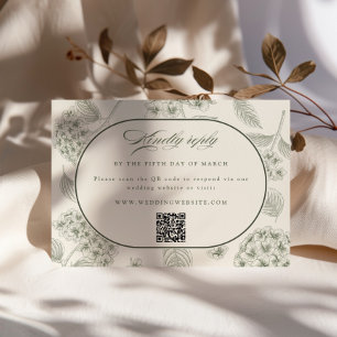 Cartão RSVP Hortênsia Salvia Casamento Antigo