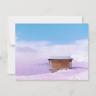Cartão RSVP Hut da Montanha da Neve Francesa