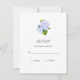 Cartão RSVP Hydrangeas de Aquarela