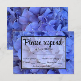 Cartão RSVP Hydrangeas florais elegantes de periguito azul