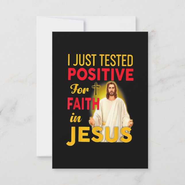 Cartão RSVP I Just Tested Positive For Faith In Jesus (Frente)