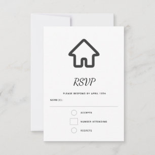 Cartão RSVP Ícone de Arquitetura de Imóveis Casa