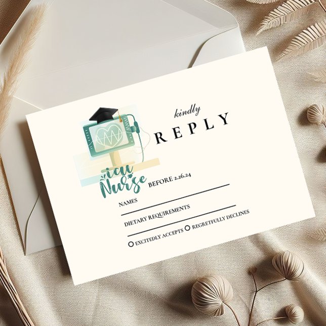 Cartão RSVP ICU Nurse Graduation Party (Criador carregado)