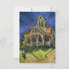 Cartão RSVP Igreja em Auvers de Vincent van Gogh Casamento