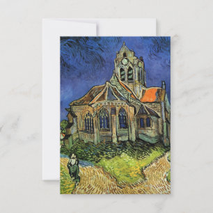 Cartão RSVP Igreja em Auvers pelo Casamento Vincent van Gogh