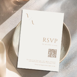Cartão RSVP Ilegante e moderno minimalista Ivory e Casamento d