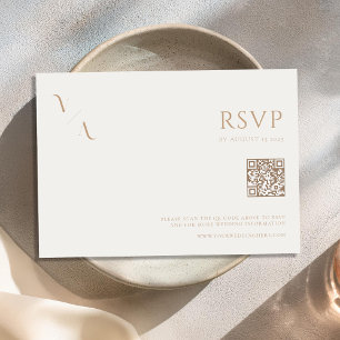 Cartão RSVP Ilegante e moderno minimalista Ivory e Casamento d