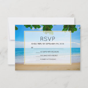 Cartão RSVP Ilha tropical das férias da praia que Wedding RSV
