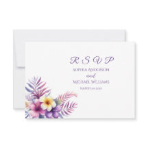 Ilhas Watercolor Romance-RSVP-Casamento- Cartão-po