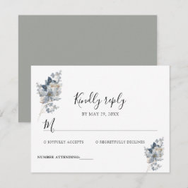 Cartão RSVP Ilustração de Aquarela Rústica Arranjo Floral