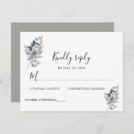 Cartão RSVP ilustração em aquarela rústica arranjo floral